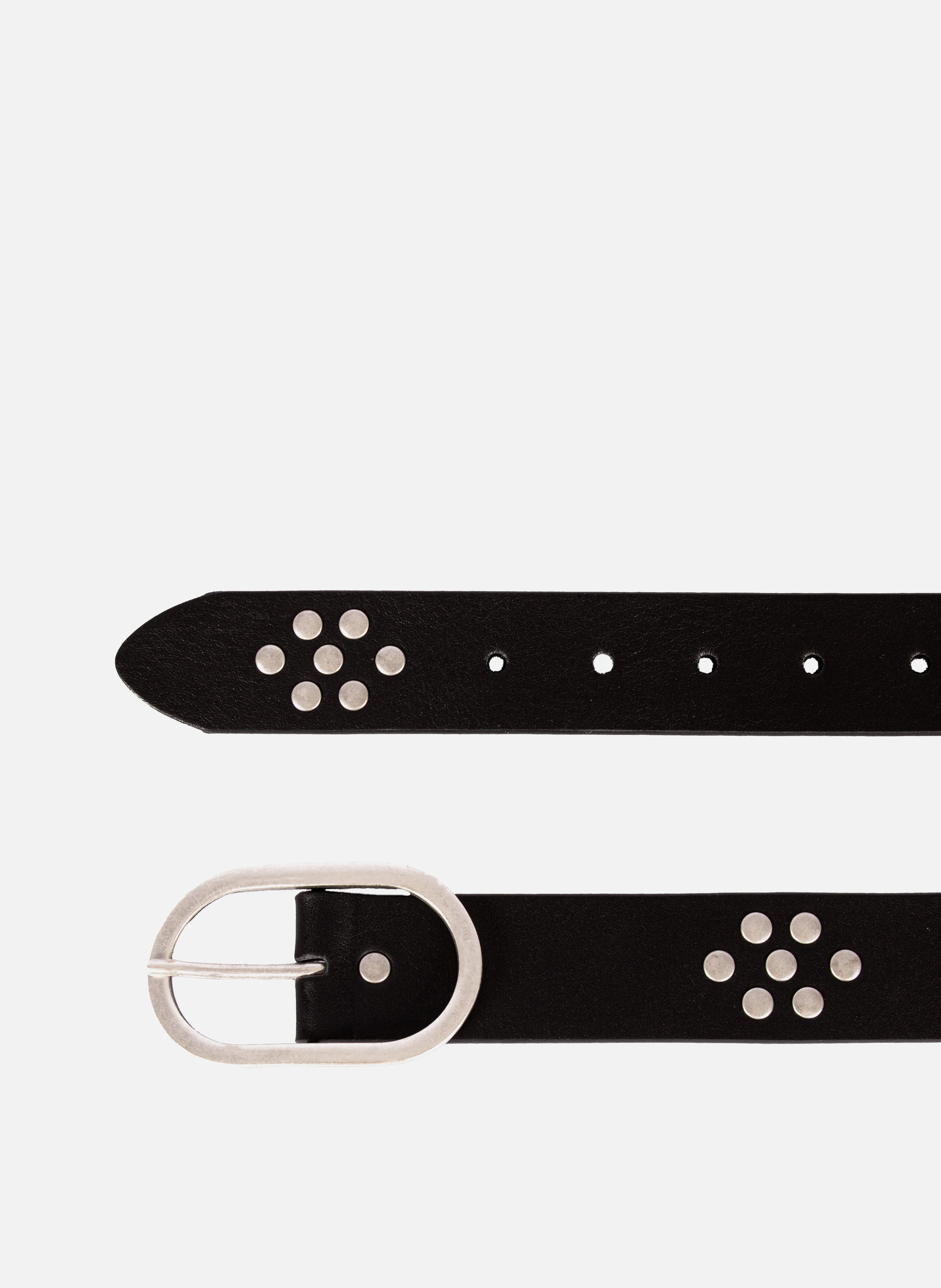 Ceinture large cuir clouté | Noir