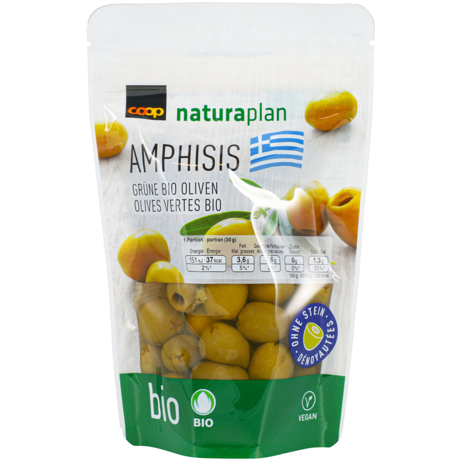 Bio Oliven grün entsteint