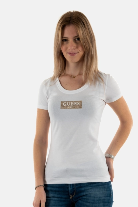 tee shirt guess jeans cn studs box g011 pure white