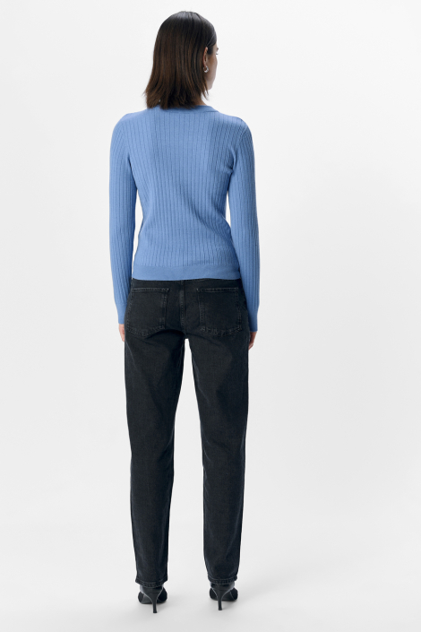 Object blauwe dames trui