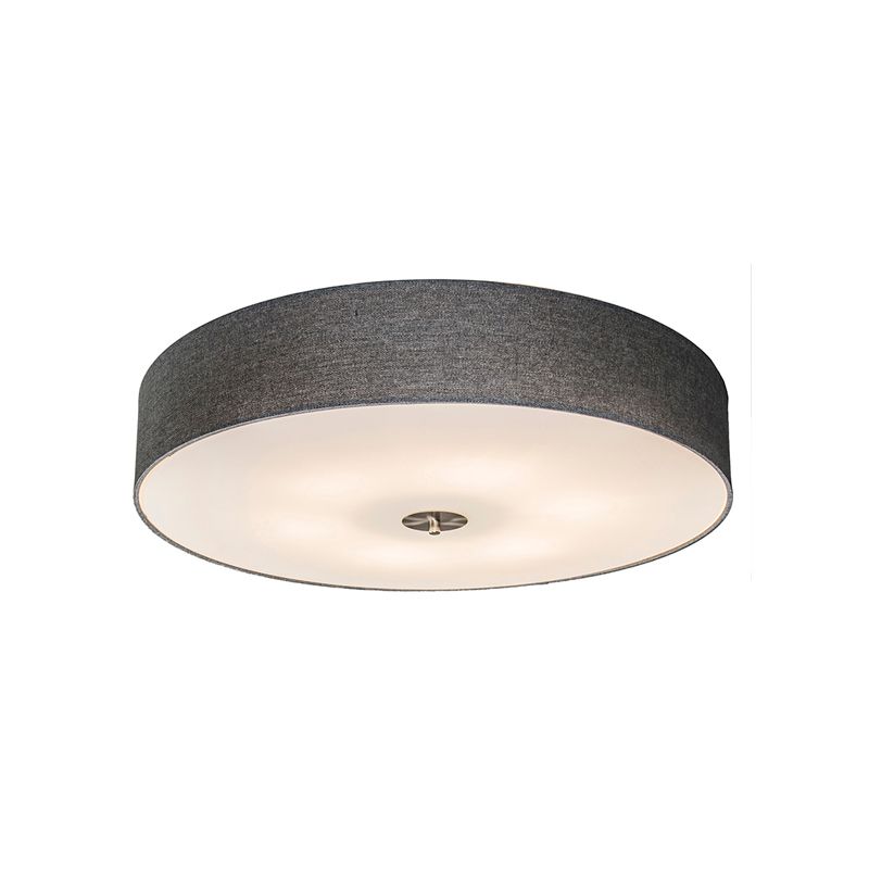 Landelijke plafondlamp grijs 70 cm - Drum Jute