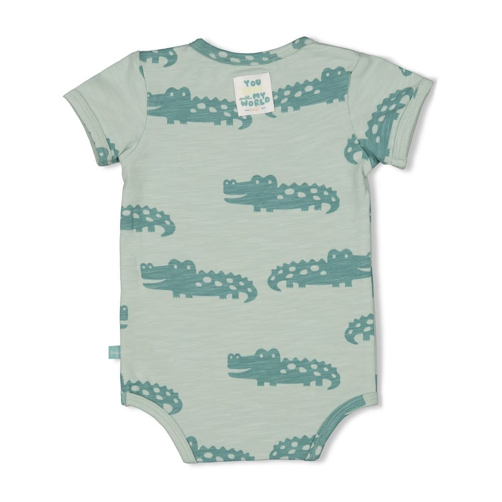 Feetje Feetje romper aop k/m - You Croc my World mint