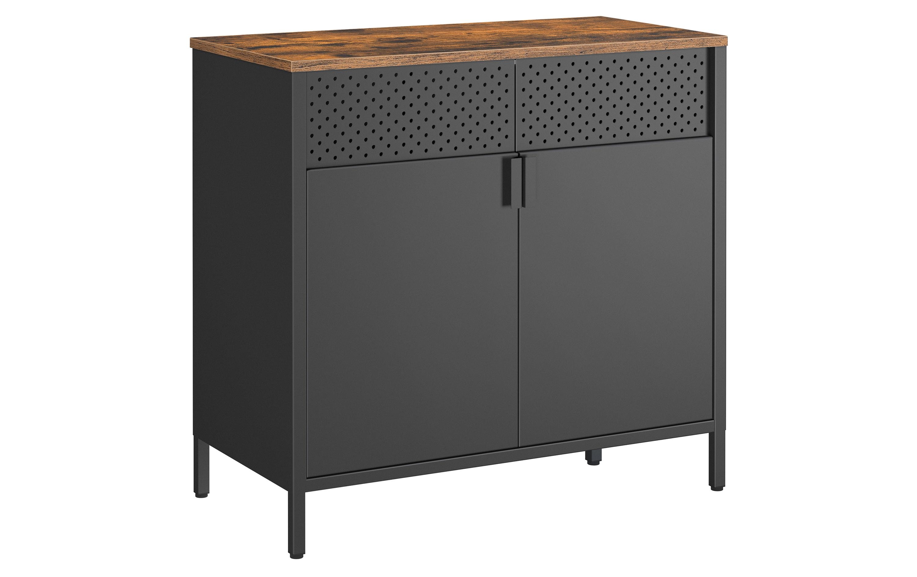 Kommode 80 x 40 x 76 cm, Braun/SchwarzAufbewahrungsschrank