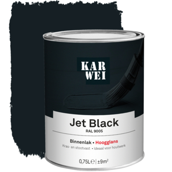 KARWEI binnenlak hoogglans RAL 9005 jet black 750 ml