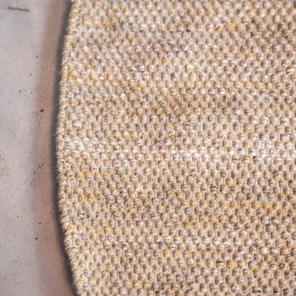 Interieur05 rond gerecycled Vloerkleed Ciro geel naturel - 180 x 180 cm