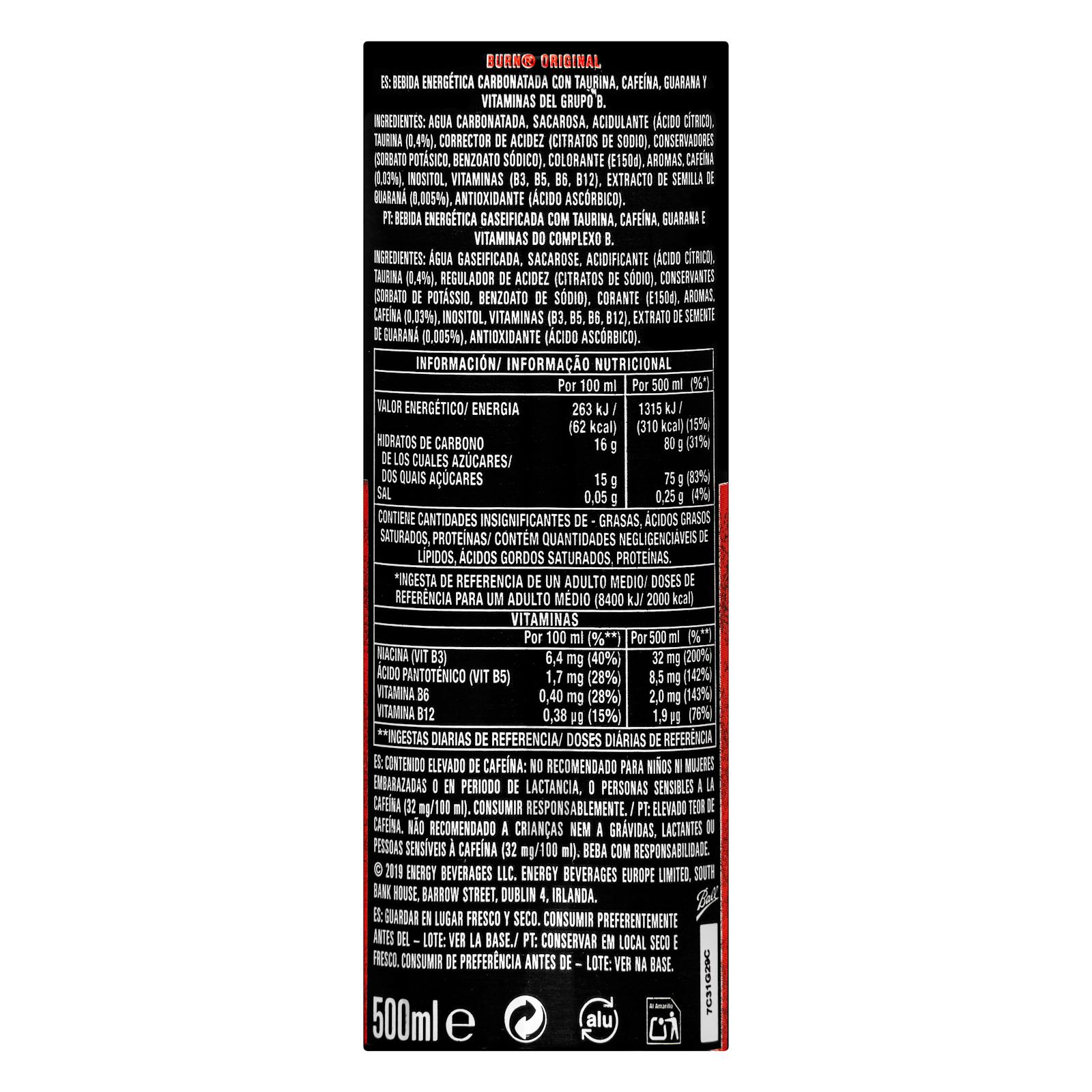Boisson énergisante Burn Original