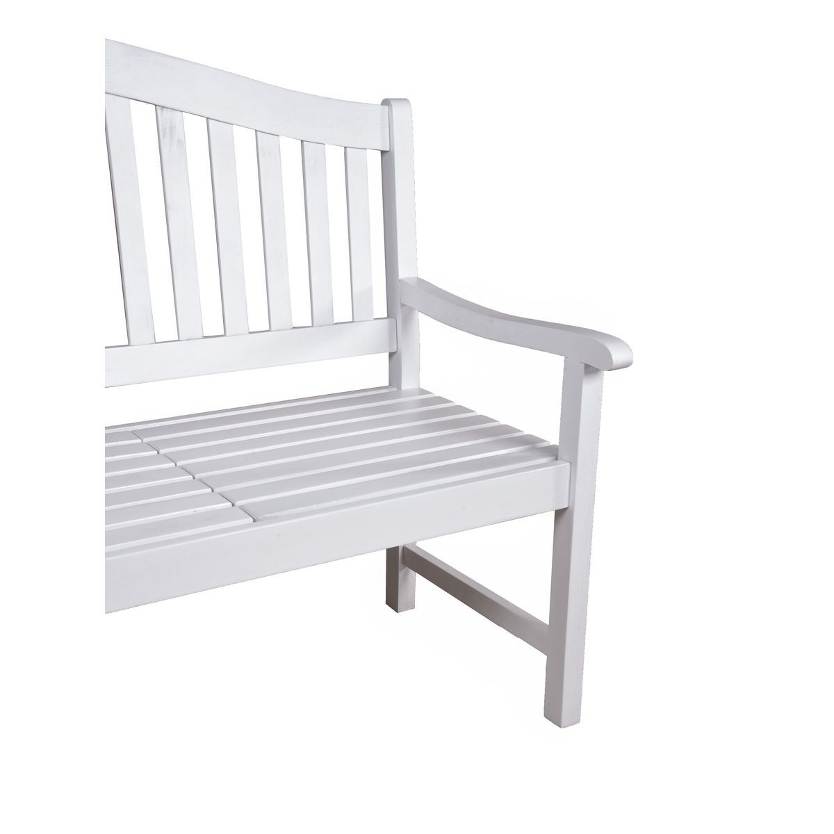2-Sitzer Gartenbank SINGAPUR - white washed - hochklappbarer Tisch
