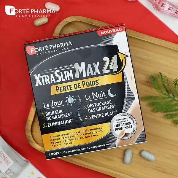 Forté Pharma Xtraslim Max 24 Queimador de Gordura Dia e Noite 60 Comprimidos Emagrecedores