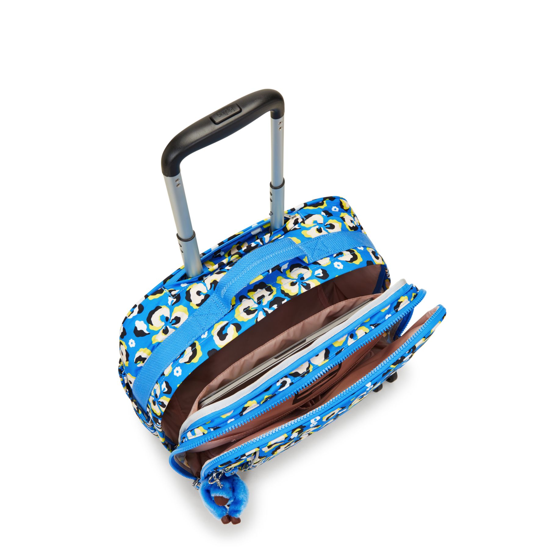 NEW STORIA Sac d'école à 4 roues pour enfants avec compartiment pour ordinateur - Leopard Floral