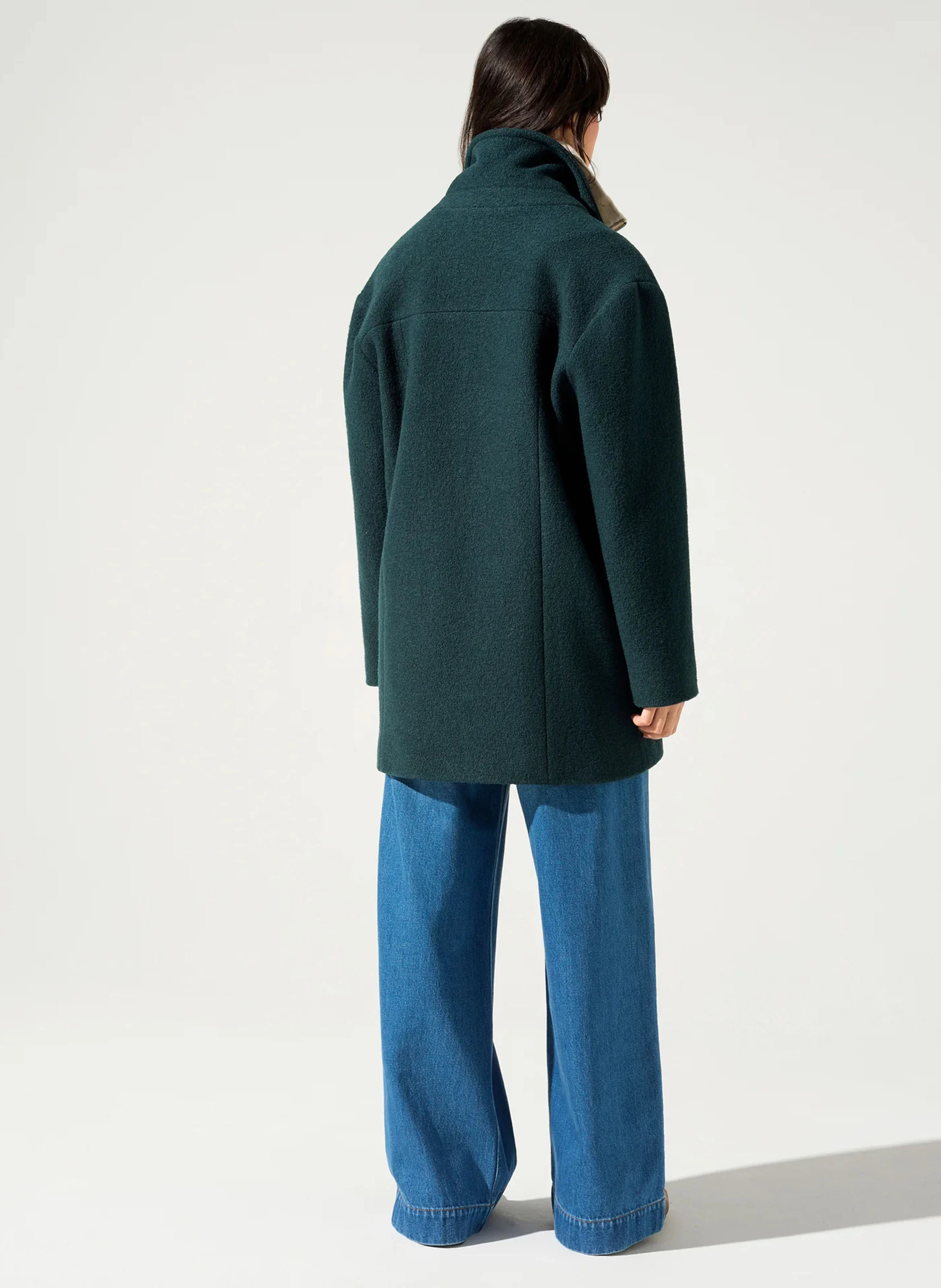 IZMA - Manteau caban en laine | Bleu