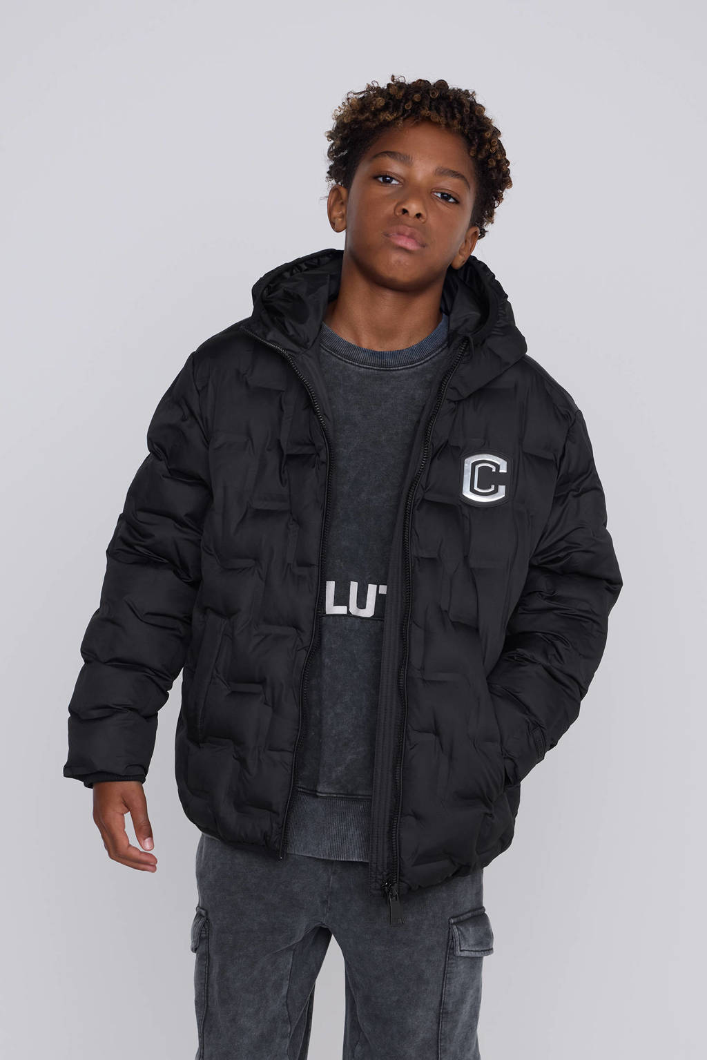 Coolcat Puffer Winterjas Jude met 3D Relief
