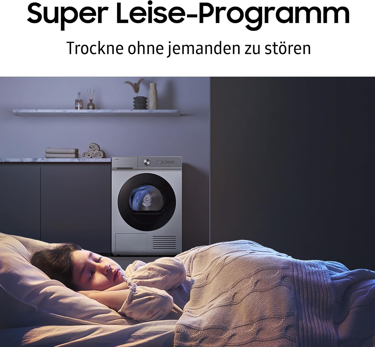 Samsung DV90DB8845GBU2 Wärmepumpentrockner DV8400D, 9 kg, EEK: A, AI Wäschetrockner mit Klartext-Display, AI Dry+, QuickDrive, SuperSpeed, Super Leise Programm, SmartThings-App, Schwarz