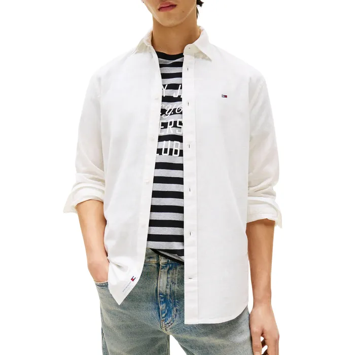 Tommy Hilfiger Regular Fit Linnen Blend Overhemd Heren
