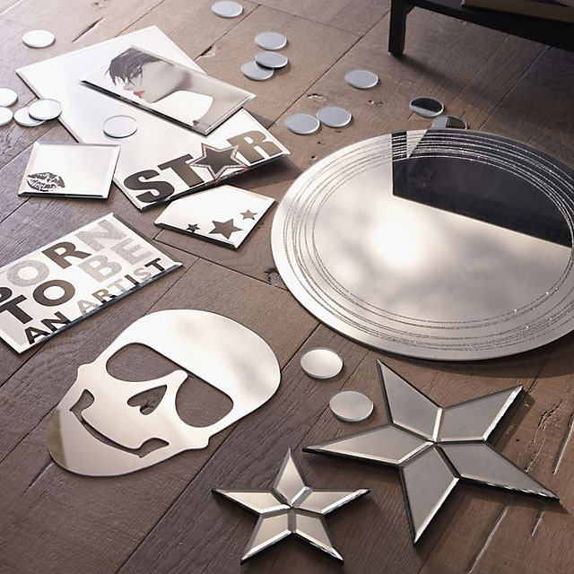 Miroir décoratif à coller paillette Ø45 cm