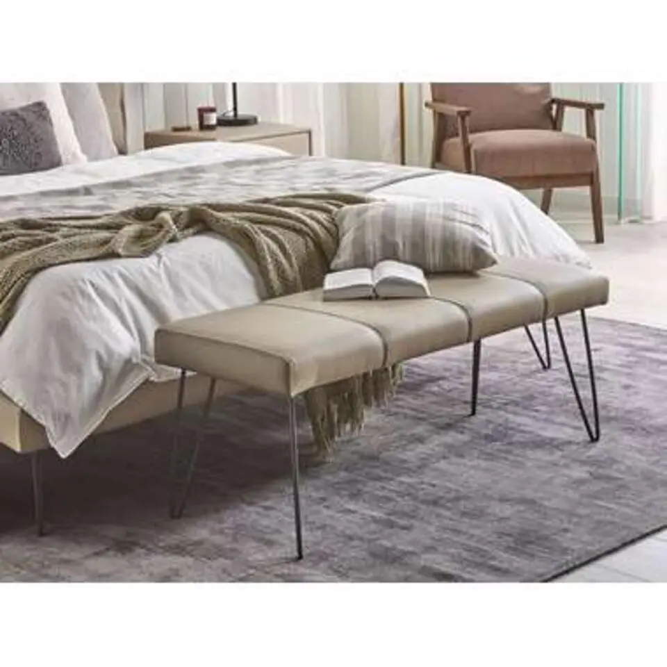 BETIN - Hocker - Beige - Kunstleer