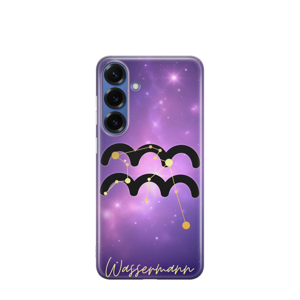 Samsung Galaxy S25 Plus Gummi Hülle Wassermann 1 - Lila-Violett