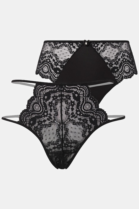 2-tlg. Set, Panty und String, Ouvert-Öffnung im Schritt