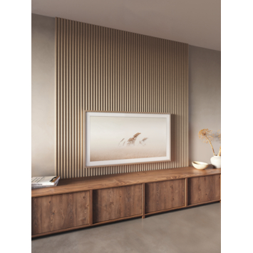 Kleurstaal lattenwand Decowall Acoustic Curve zand 30x25cm