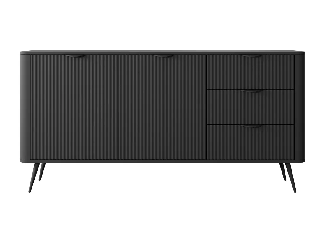 Buffet 2 portes et 3 tiroirs en MDF - Noir - ELONARIA II de Pascal Morabito