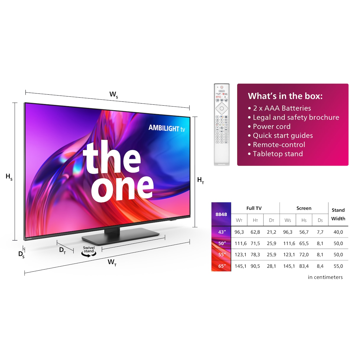 Philips 50” The One PUS8848 4K LED Smart TV (2023)