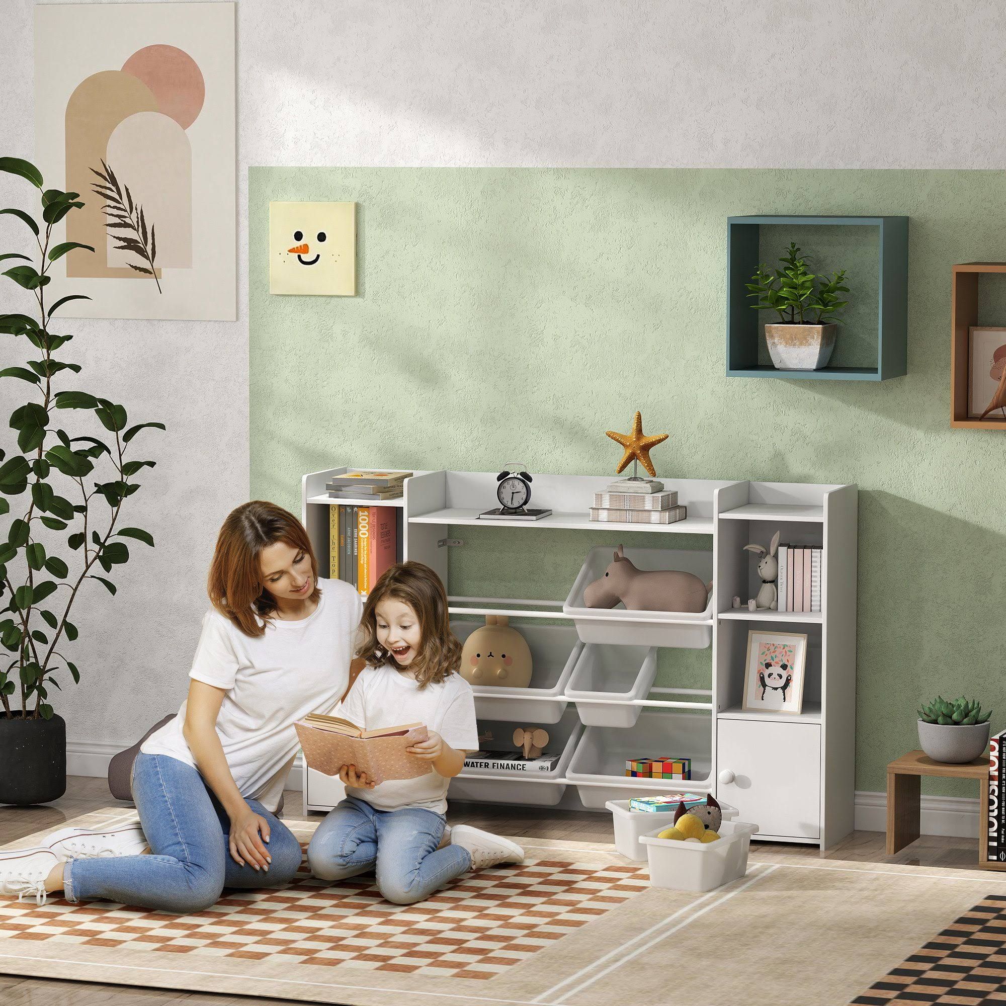 AIYAPLAY Kinderregal 311-093V90WT 30 x 90 x 140cm Weiß/Weiß
