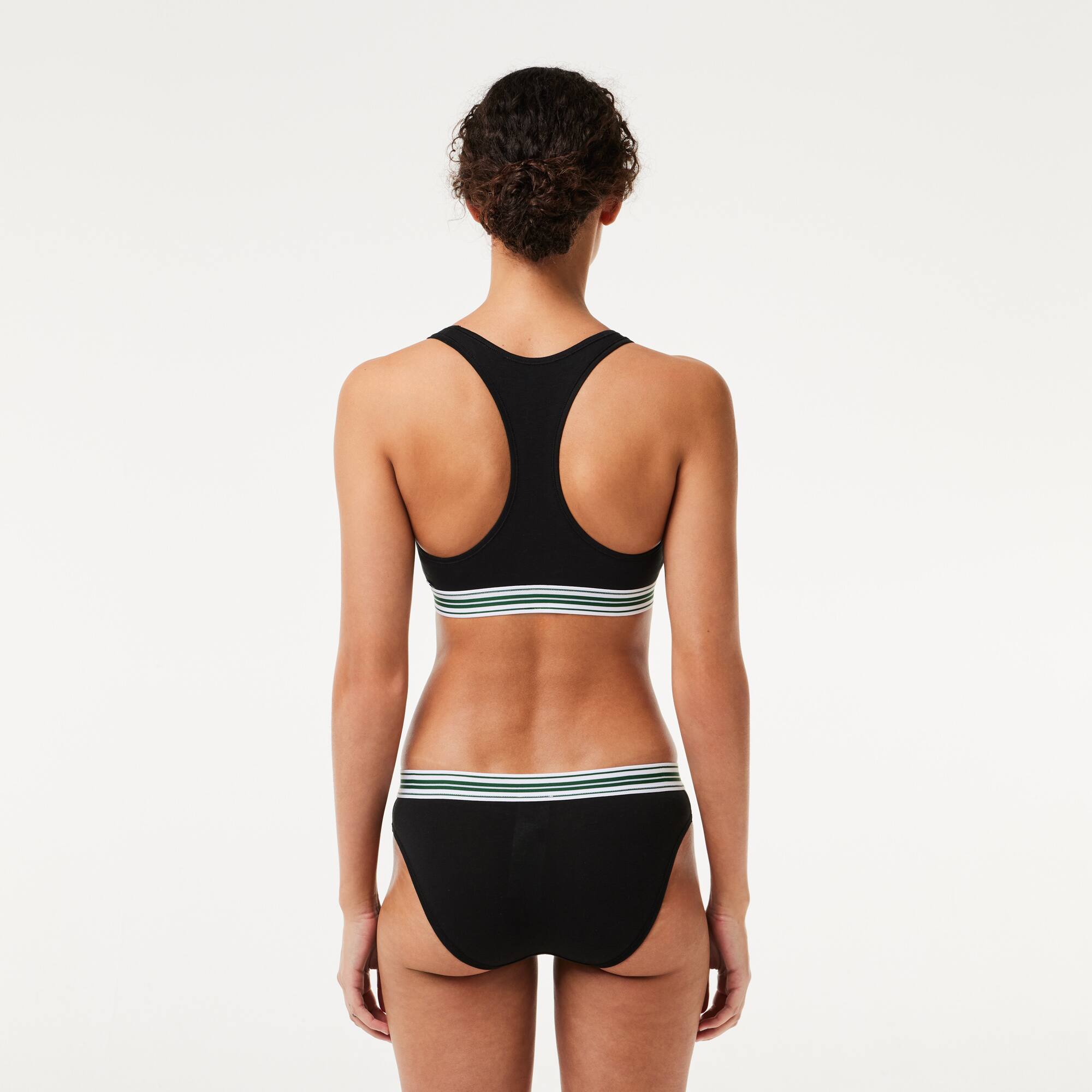 Culotte avec ceinture contrastée siglée Culottes & bas - Noir - Lacoste - Femme