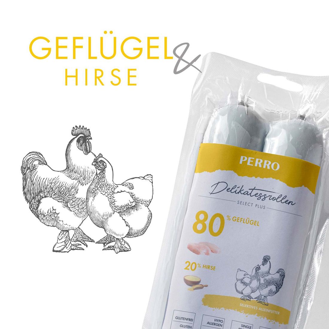 PERRO Delikatessrolle No.2 Geflügel + Hirse