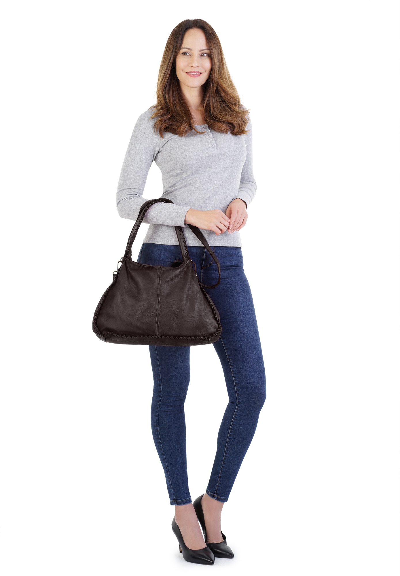 Samantha Look Shopper echt Leder, Made in Italy