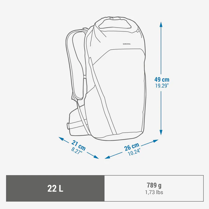 Decathlon Quechua - Mochila de caminhada leve Quechua MH500 de 22 litros
