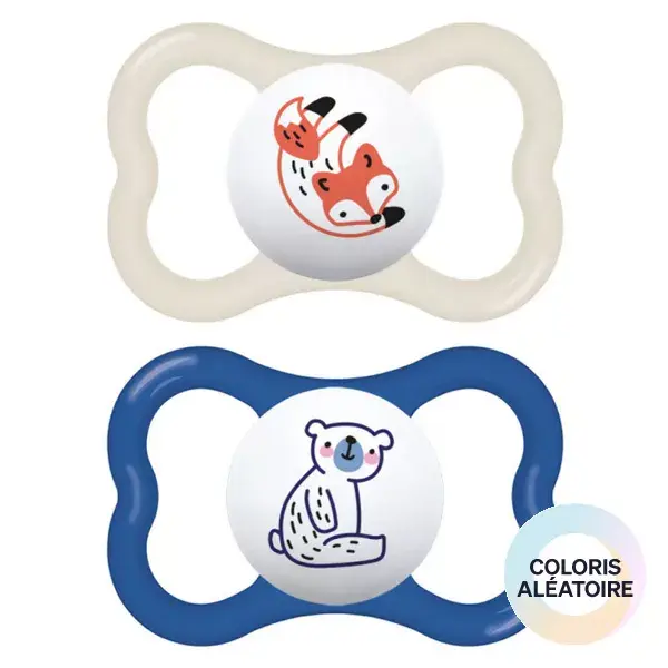 Chupeta de silicone MAM Supreme +6 meses, pacote com 2 unidades + caixa esterilizadora