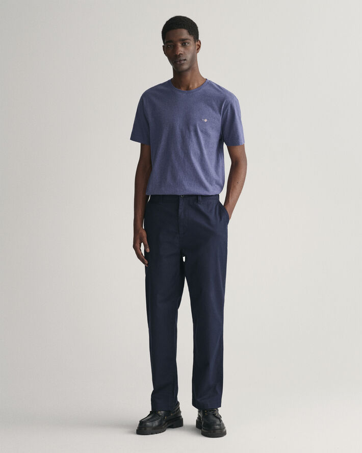 Gant REG SHIELD SS T-SHIRT Dark jeansblue melange