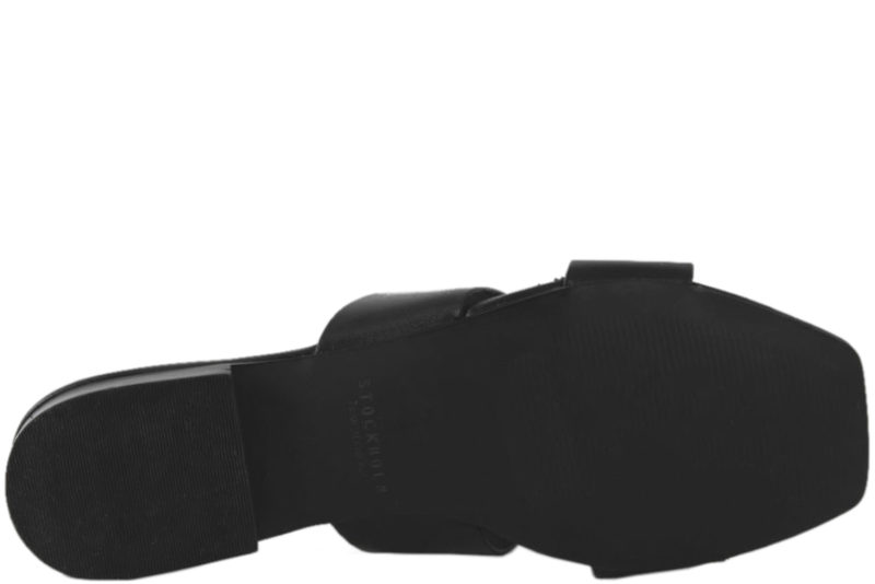 STOCKHOLM DESIGN GROUP SORT SLIPPERS I GLAT SKIND