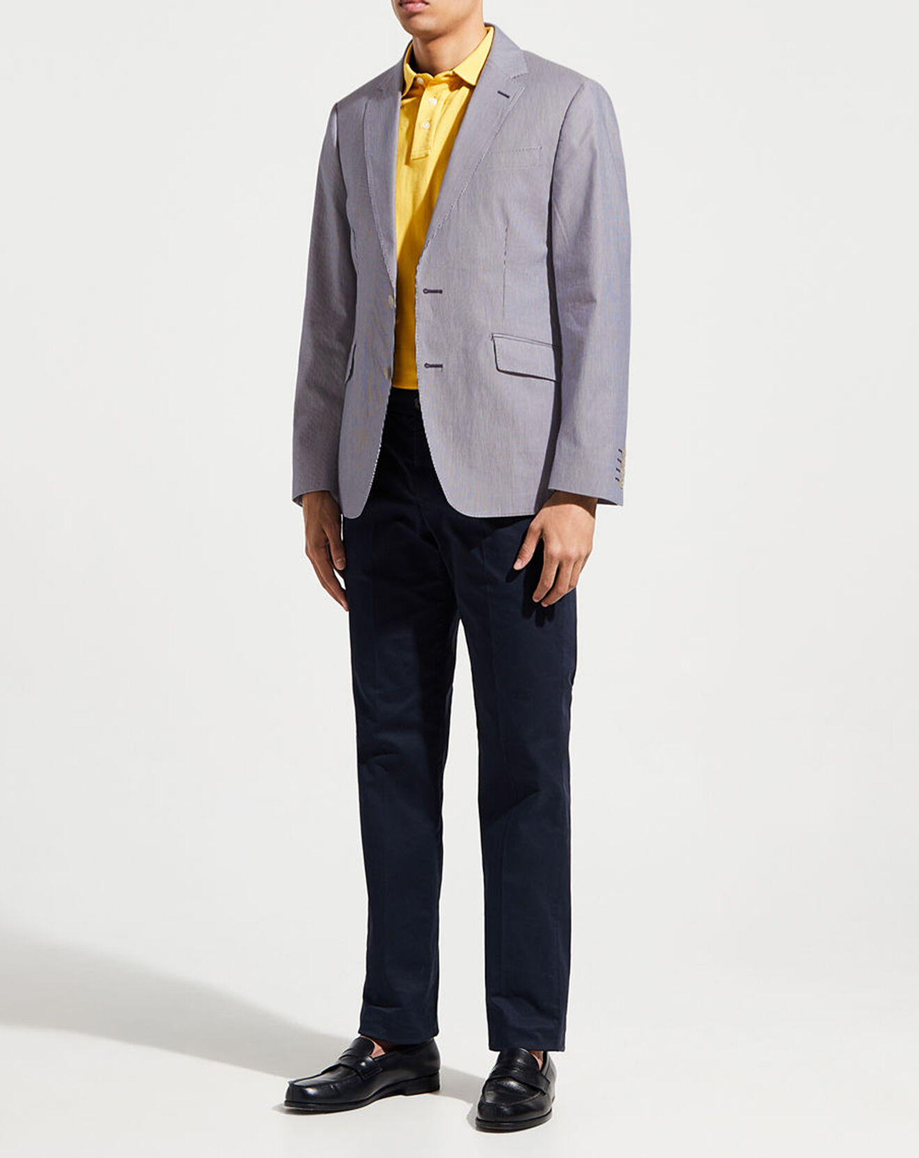 Hackett London Blazer en Coton & Lin Milleraie bleu/blanc