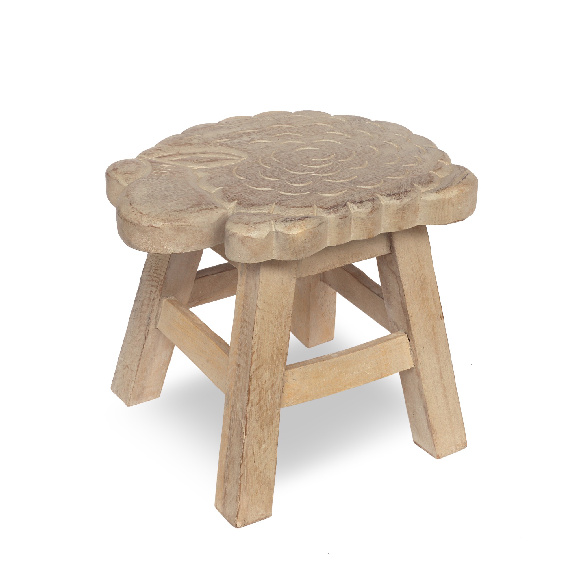 Kleiner Hocker 'Schaf', natur, H 25 cm, Ø 30 cm von fischer's lagerhaus