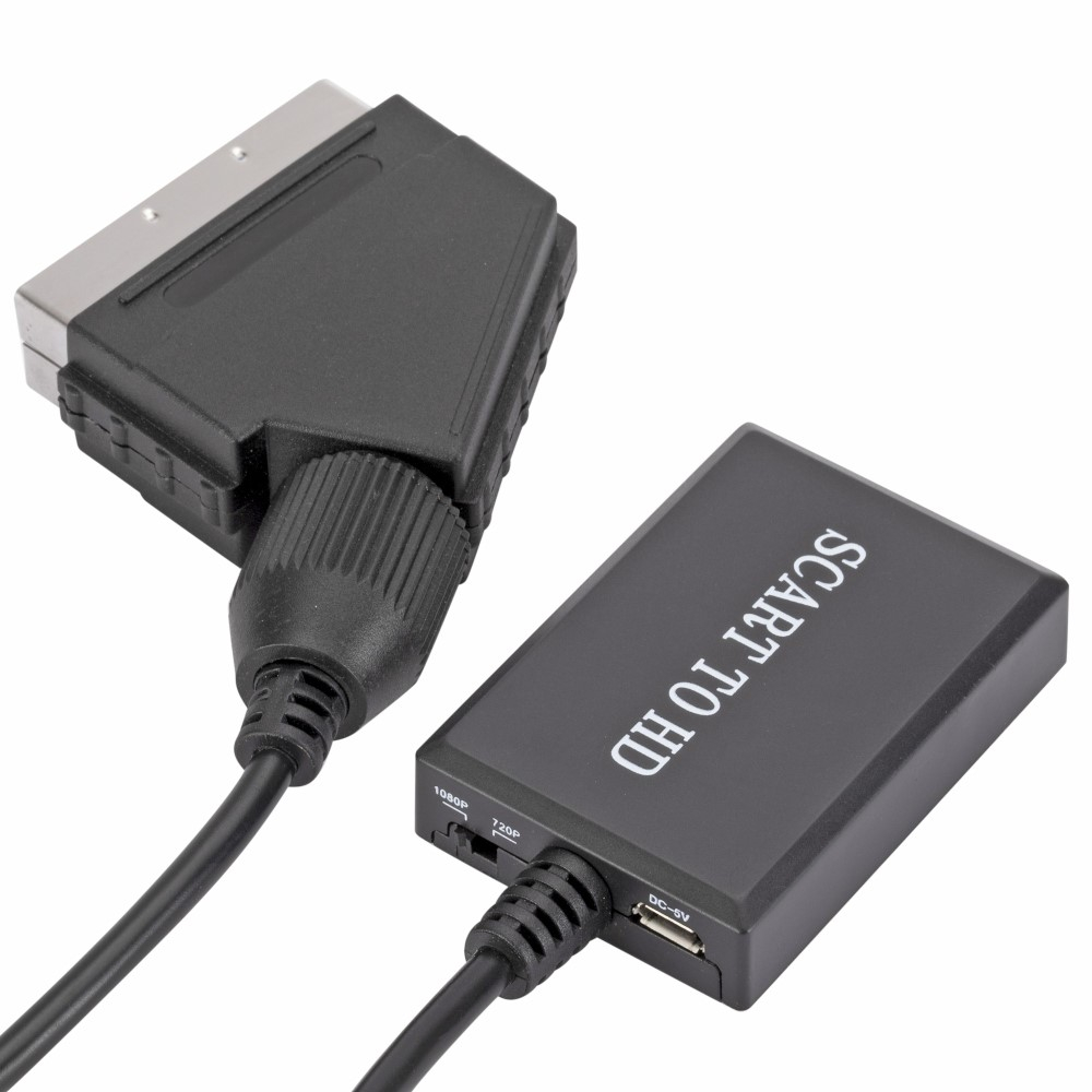 (70cm) Scart auf HDMI 1080p FullHD Konverter Adapter Kabel für TV / PC / DVD - Schwarz