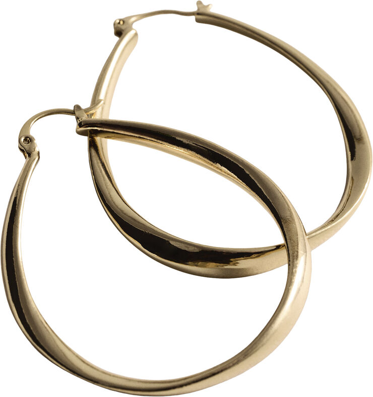 MANGO Oval hoop earrings Gold