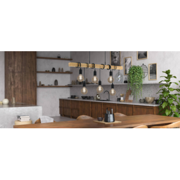 Eglo hanglamp Townshend eiken 110x100 cm (hxl)