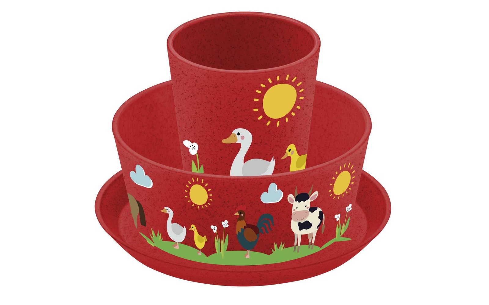Koziol Organic Kids Set Kindergeschirr Set 3-tlg. Red