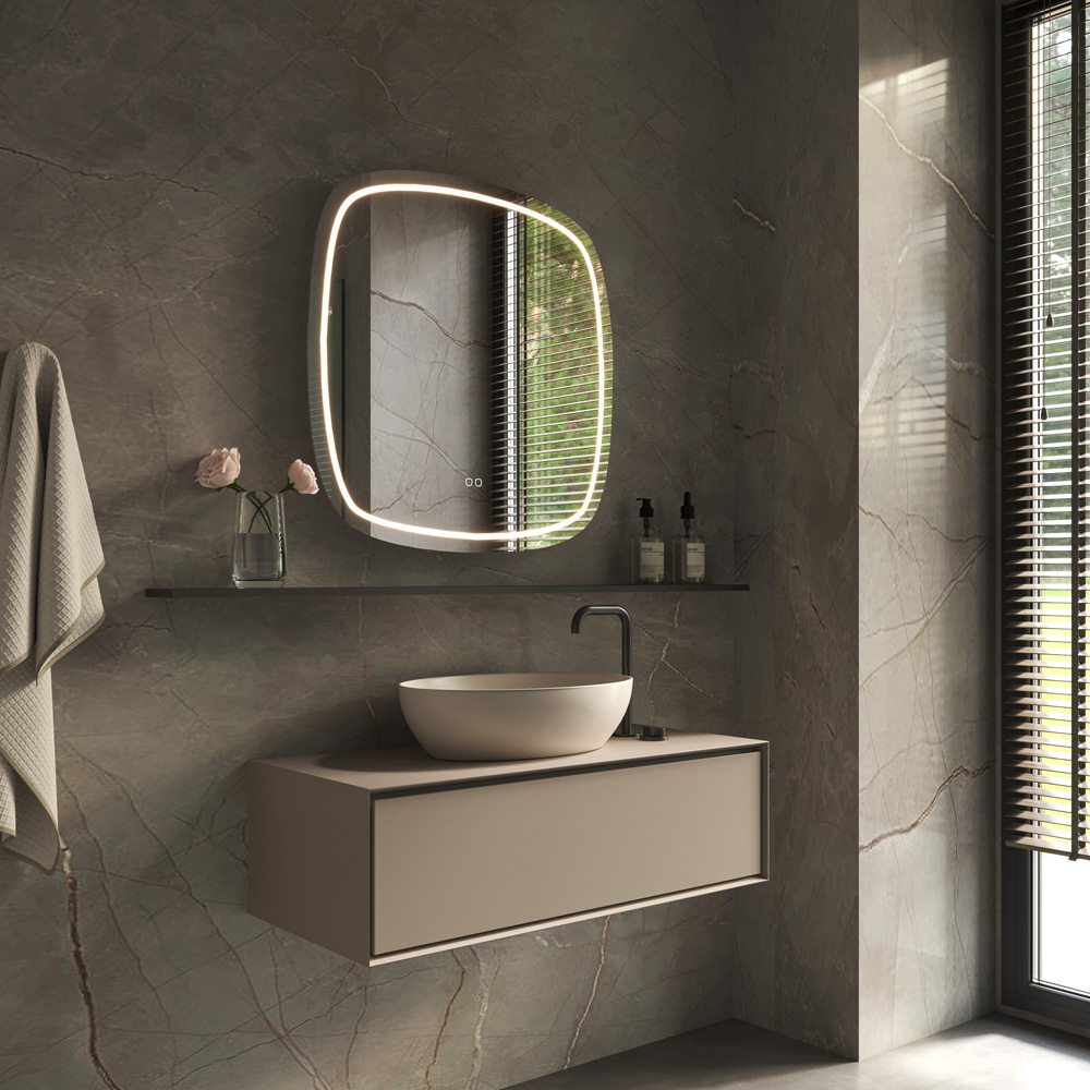 Hipp Design Phantom Deens ovale spiegel met verlichting en verwarming 100x100cm