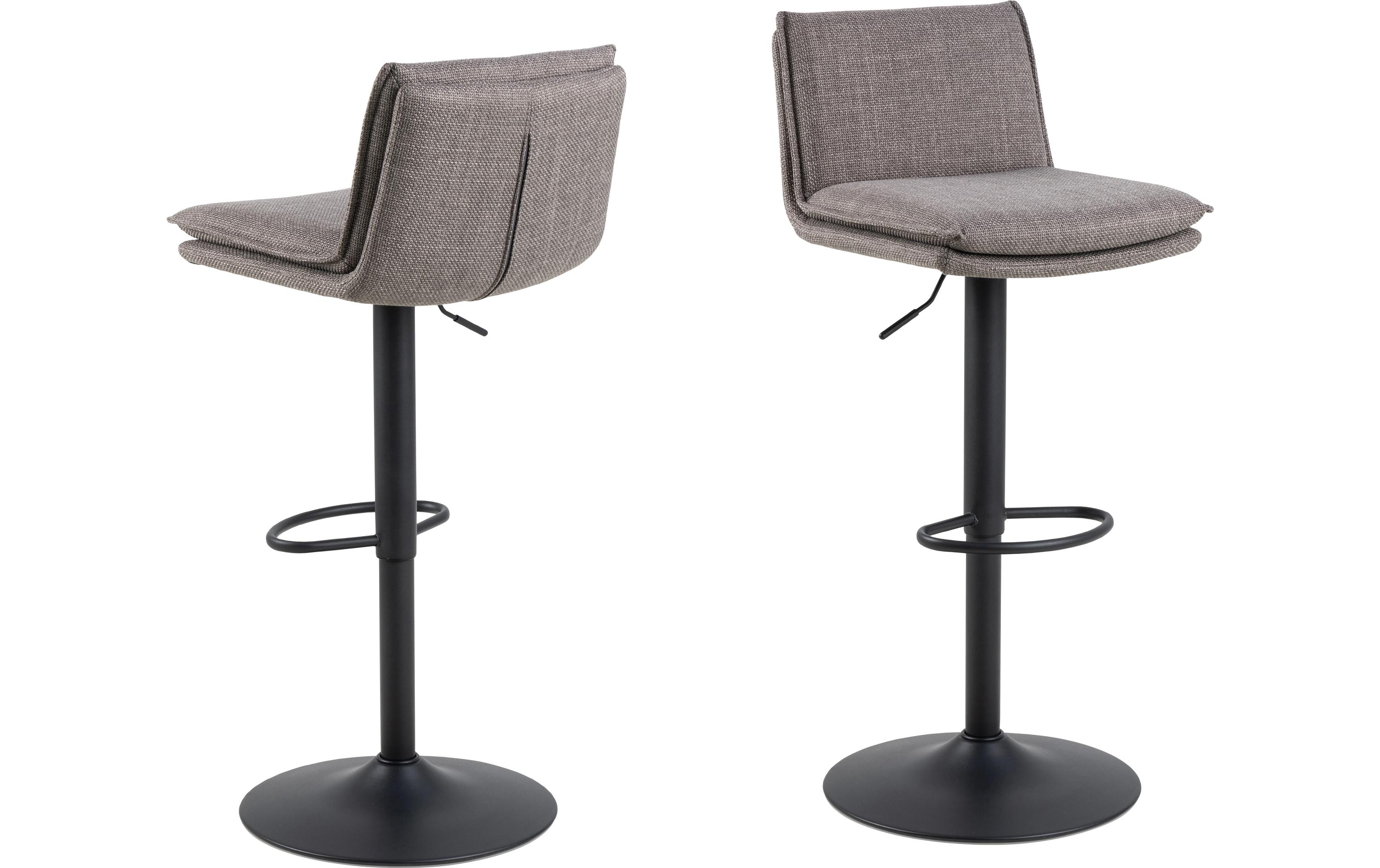 Barhocker Flynn, 2 Stück, 44 x 107 cm, Hellgrau/Braun<br>Klassische Barstühle mit modernem Touch