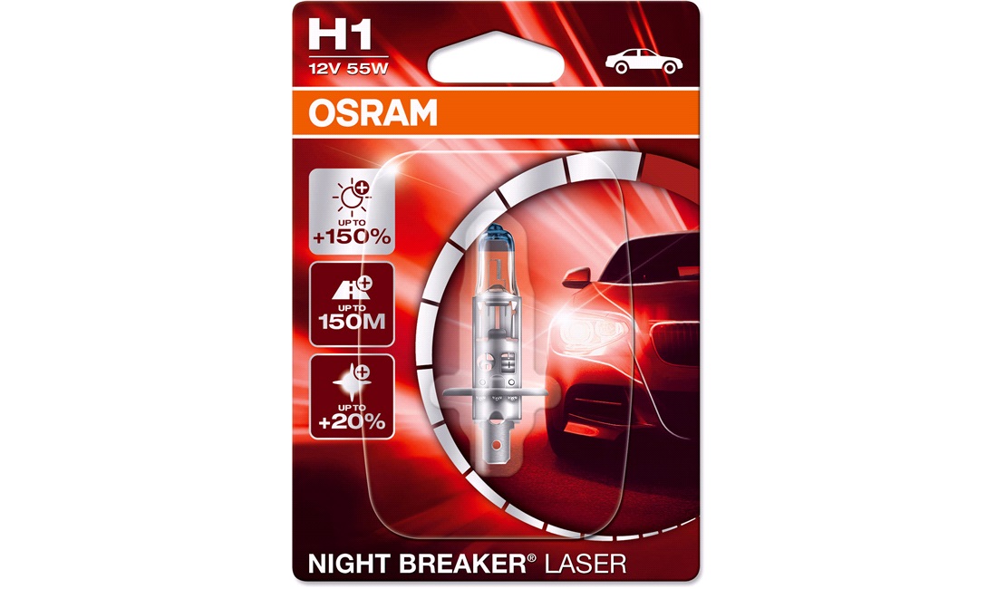 Pære H1 Night Breaker Laser +150 - Osram