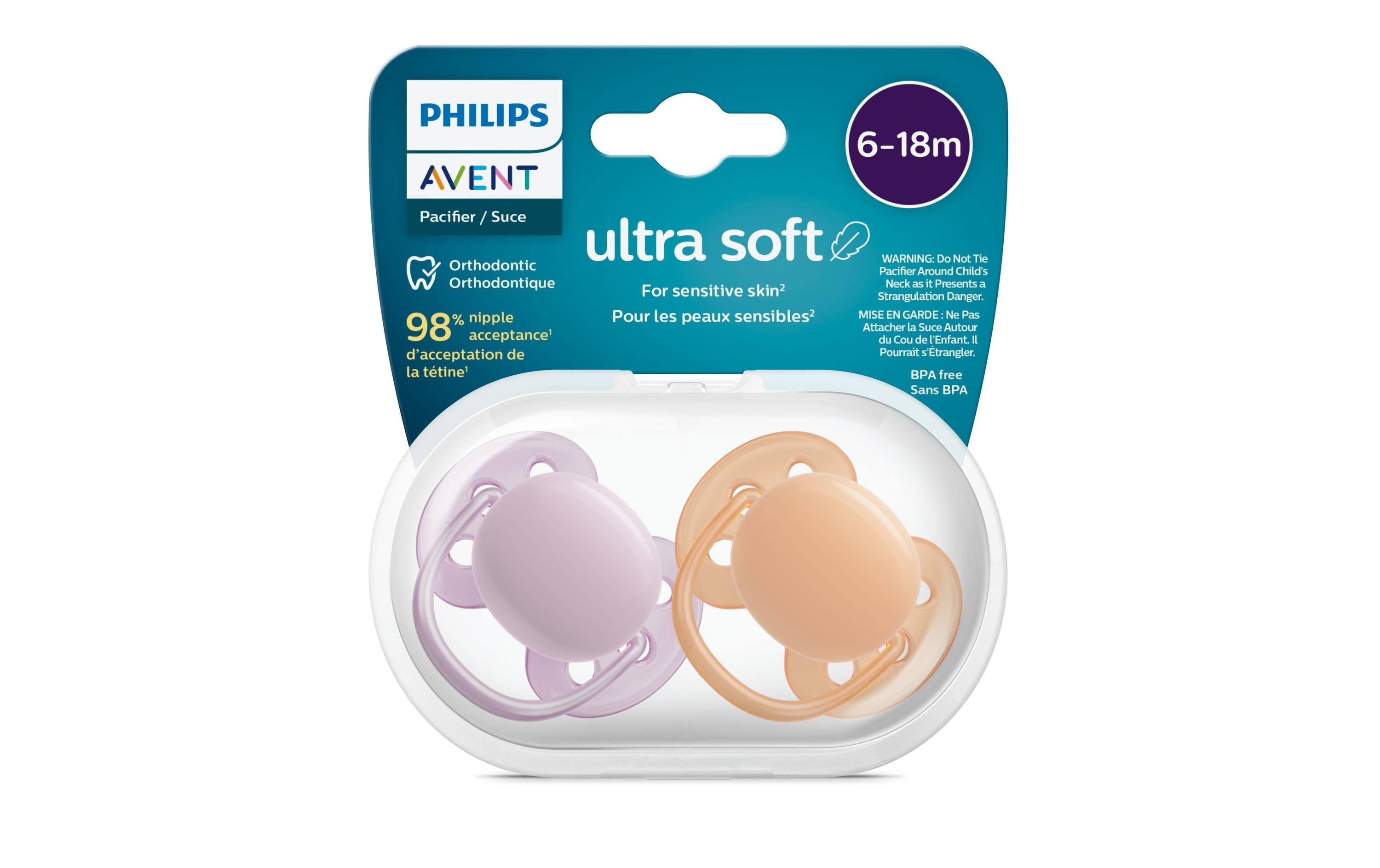 Nuggi ultra soft 6-18 Mt. Flieder/ApricotSauger aus 100% lebensmitteltauglichem Silikon