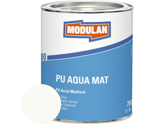 MODULAN 6200 PU Lak Aqua Mat RAL 9016 verkeerswit 750 ml