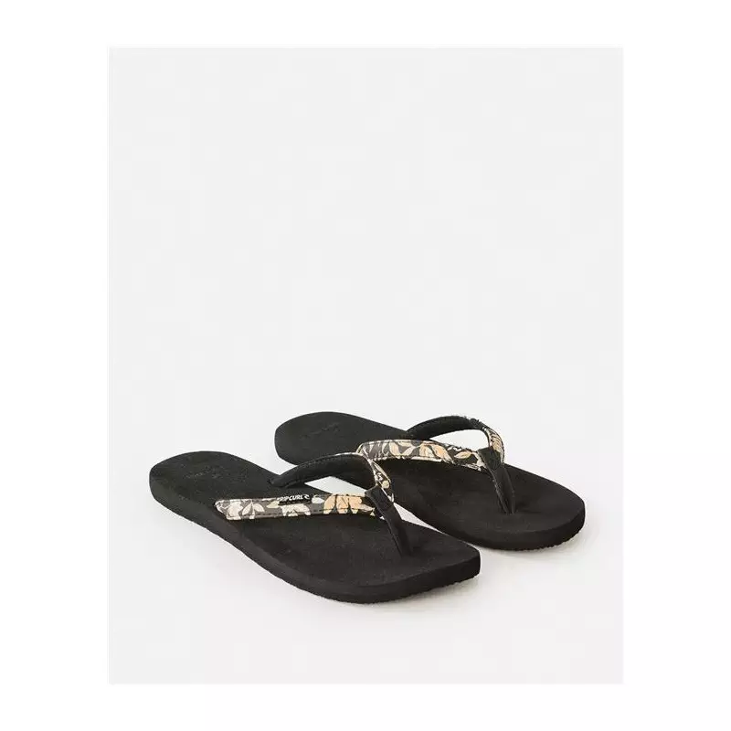 Tongs femme RIPCURL Freedom Bloom Open Toe Black/Tan