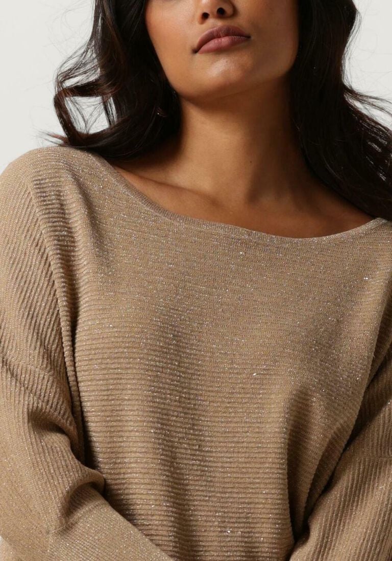 NUKUS camel nukus trui batwing pullover lurex