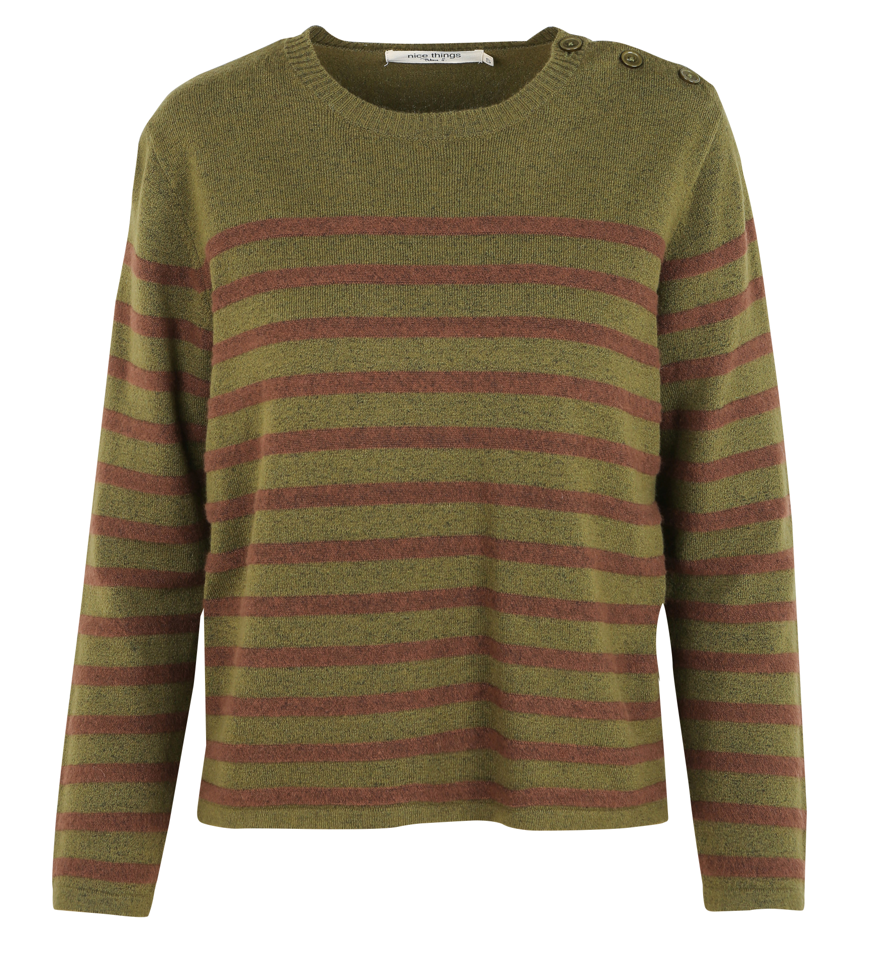 Pull droit à col rond | Kaki