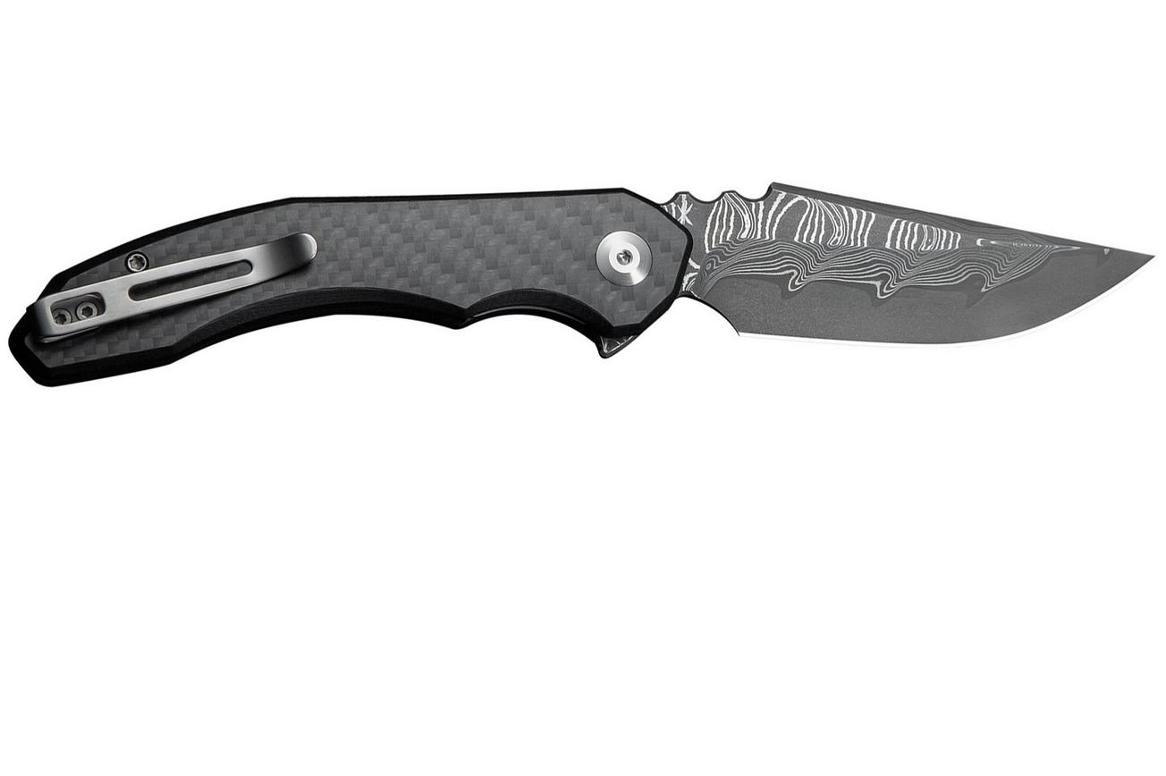 Civivi Bluetick C23050-DS2 Damascus, Carbon Fiber Overlay Black G10, Nested Liner Lock, zakmes, Bryan Montalvo design