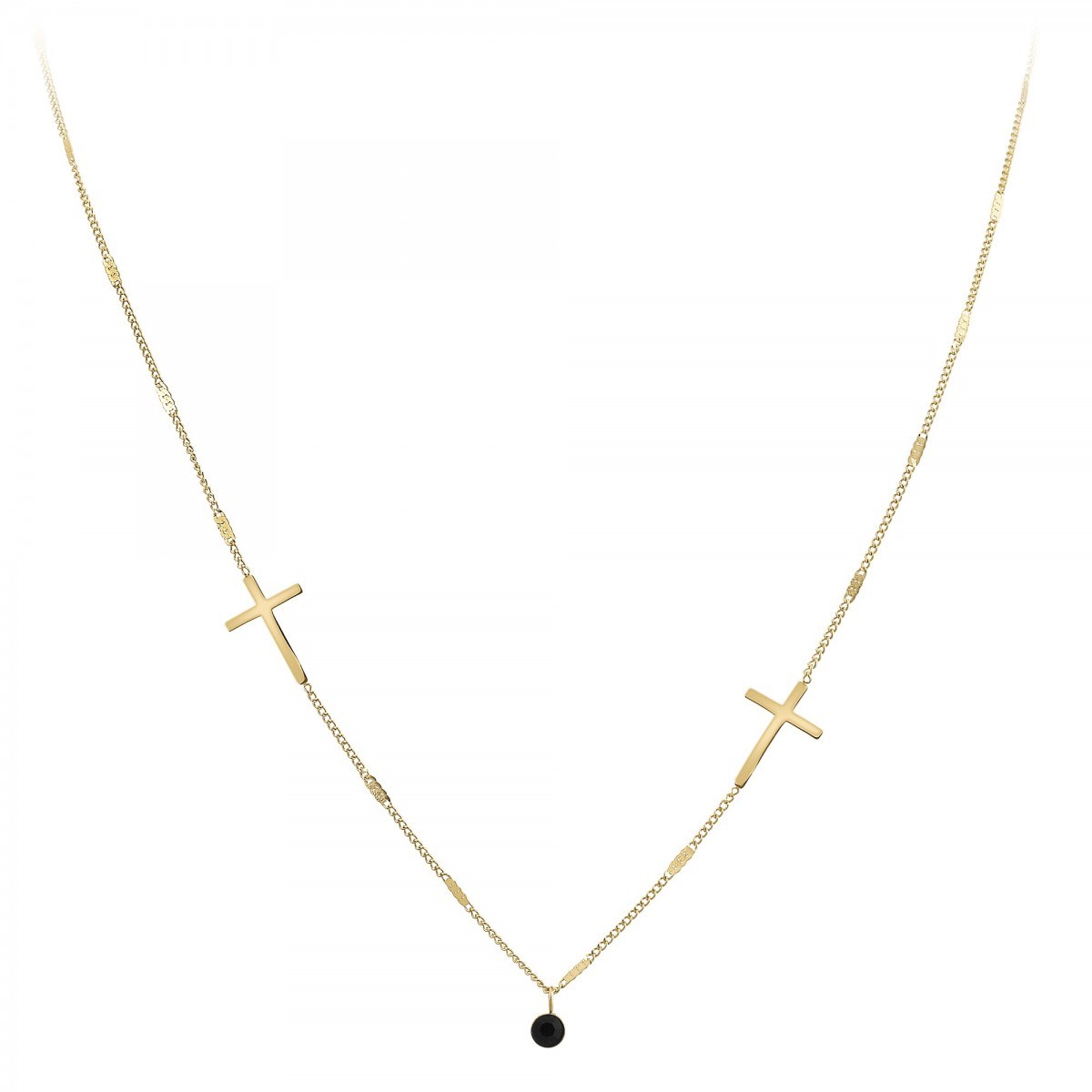 Collier croix par SC Bohème orné d'un Cristal scintillant