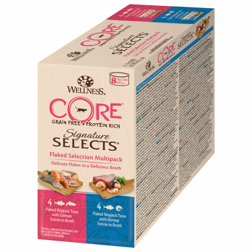 Wellness Core Kattenvoer Signature Selects Flaked 8-pack8 x 79 gr