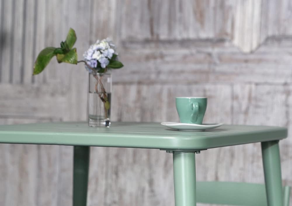 Moderner Gartentisch, 120x60x76 cm, Metall-Esstisch für 4-6 Personen, Indoor & Outdoor, Balkon, Terrasse